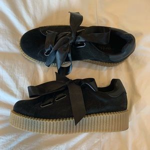 Platform suede sneakers